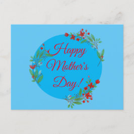 Postal Flores rojas del patrón del día de la madre acuare