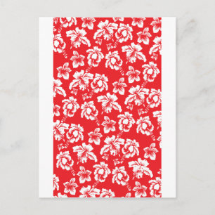 Postal Flores rojas hawaianas