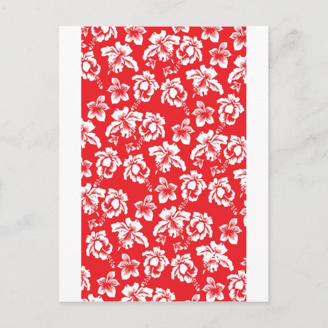Postal Flores rojas hawaianas (Anverso)