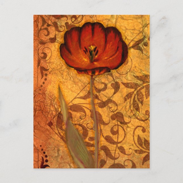 Postal Flores rojas I (Anverso)