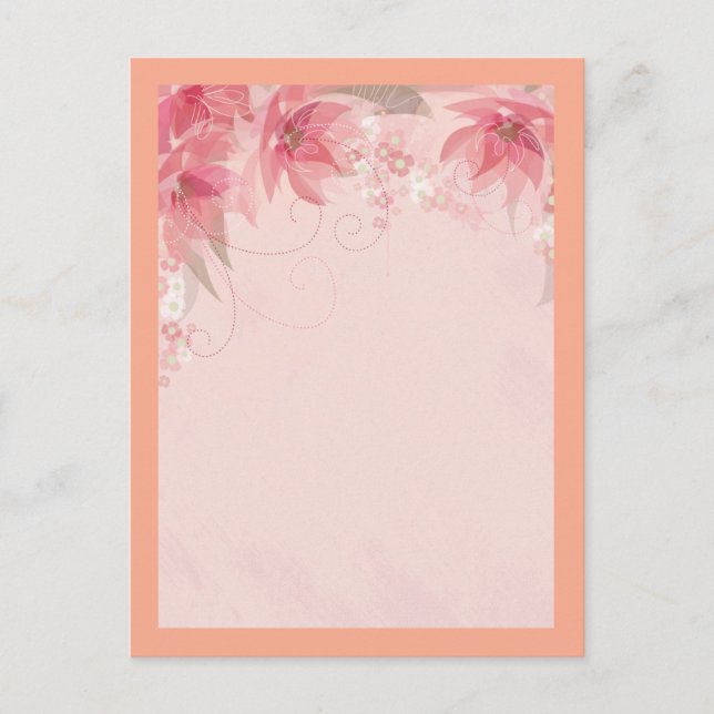 Postal flores rosadas (Anverso)