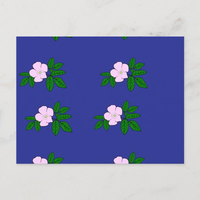 Postal Flores rosadas en azul marino (Anverso)