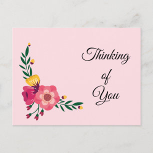 Postal Flores rosadas y amarillas