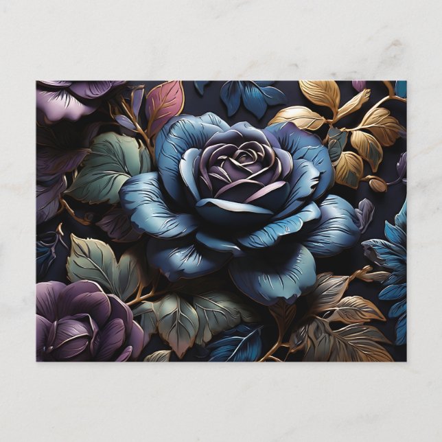 Postal Flores Rosas de flores de flores de flores elegant (Anverso)