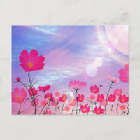 Flores rosas finas azul cielo brillante floral