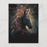 Flores rosas negras de unicornio
