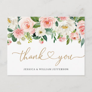 Postal Flores rosas Rubor Flores Verdor Floral Gracias