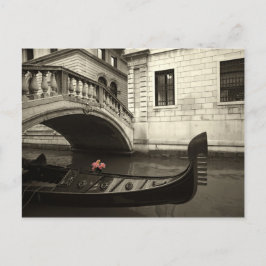 Postal flores rosas y gondola