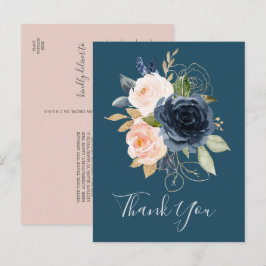 Postal Flores Rubor y Marina | Blue Gracias Postcard