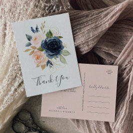Postal Flores Rubor y Marina | White Gracias Postcard