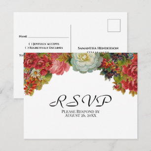 Postal Flores rusticas de época de otoño RSVP