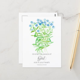 Postal Flores salvajes azules para la oración de los colo