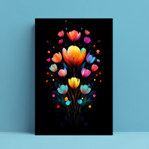 Postal Flores silvestres brillantes de otro mundo Arcoíri