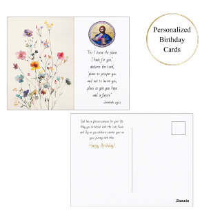 Postal Flores silvestres coloridas Pantocrator Cumpleaños