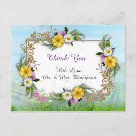 Postal Flores silvestres contra un cielo azul