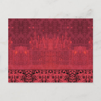 Postal Flores silvestres Damask, el CASTILLO ANGEL en roj