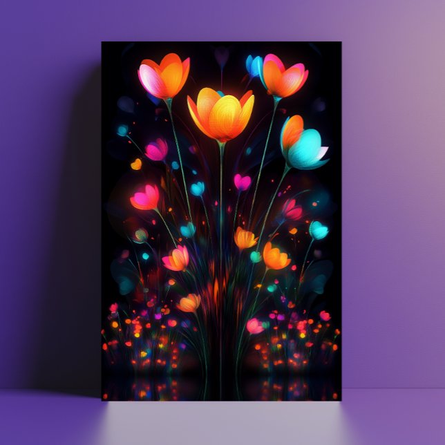 Postal Flores silvestres de arcoíris pastel radiante (Subido por el creador)