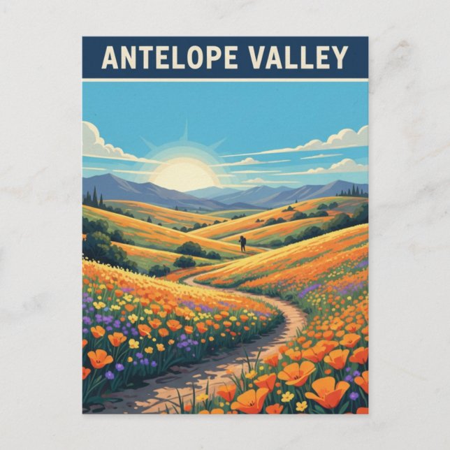 Postal Flores silvestres de California Antelope Valley (Anverso)