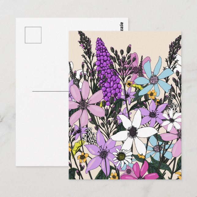 Postal Flores silvestres de verano (Anverso / Reverso)
