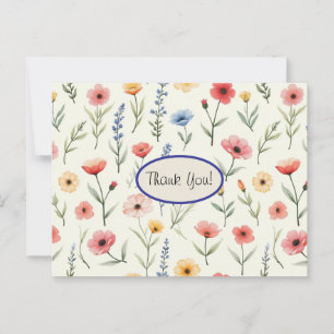 Postal Flores Silvestres de Verano Gracias