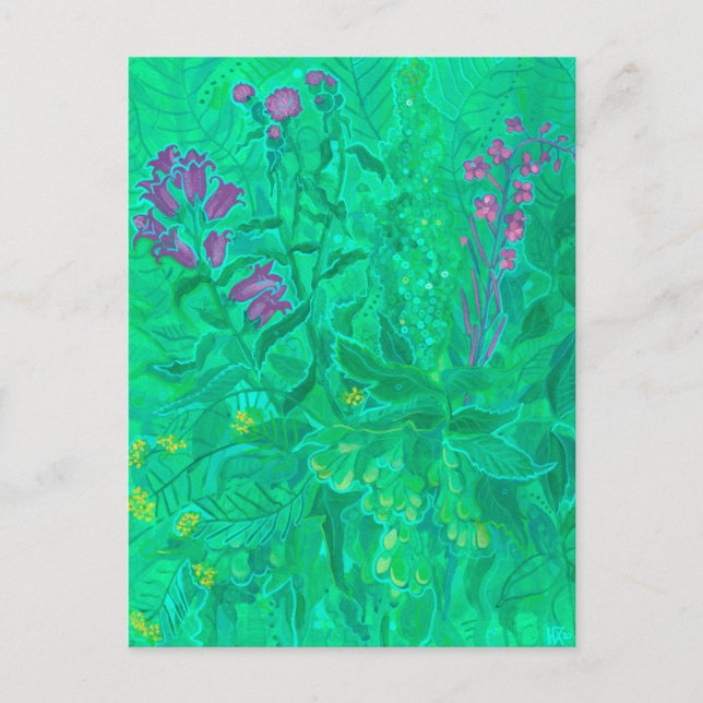 Postal Flores silvestres del norte Flores Veraniegas Flor (Anverso)