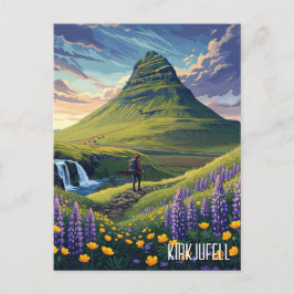 Postal Flores silvestres en Kirkjufall viajes a Islandia