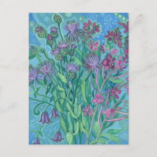 Postal Flores silvestres Flores de verano Ramo Pintura fl (Anverso)