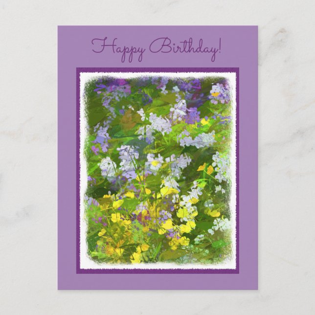 Postal Flores silvestres Impasto Pintura - Arte de flores (Anverso)