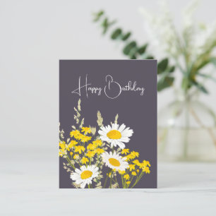 Postal Flores silvestres modernas feliz cumpleaños