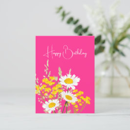 Postal Flores silvestres modernas feliz cumpleaños
