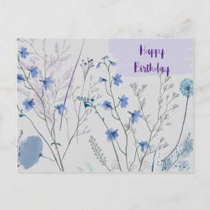 Postal Flores Silvestres Rústicas Boho Caprichosas Cumple