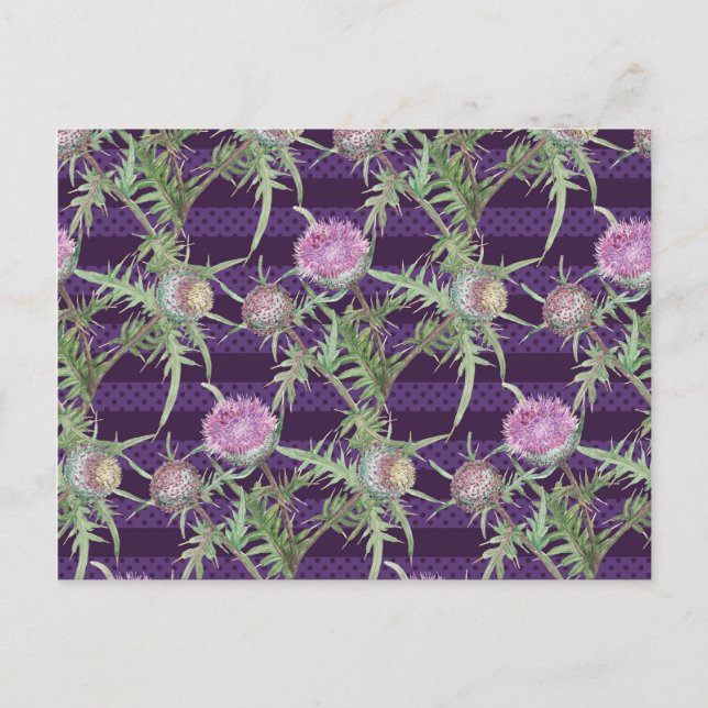 Postal Flores silvestres violeta (Anverso)