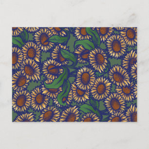 Postal Flores solares vintage