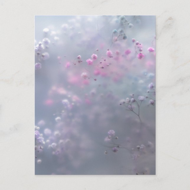 Postal Flores suaves pastel en desenfoque soñador (Anverso)