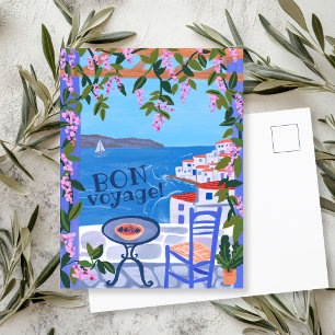 Postal Flores Terrace Isla Griega BON VOYAGE