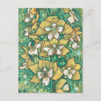 Flores tropicales de orquídeas amarillas pintura f