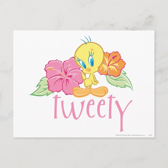 Postal Flores tropicales TWEETY™ (Anverso)