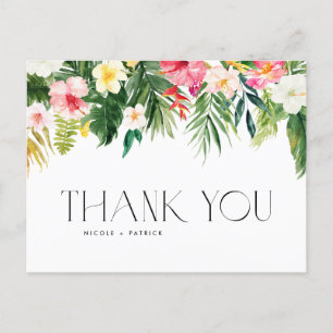 Postal Flores tropicales y Boda de la vegetación gracias