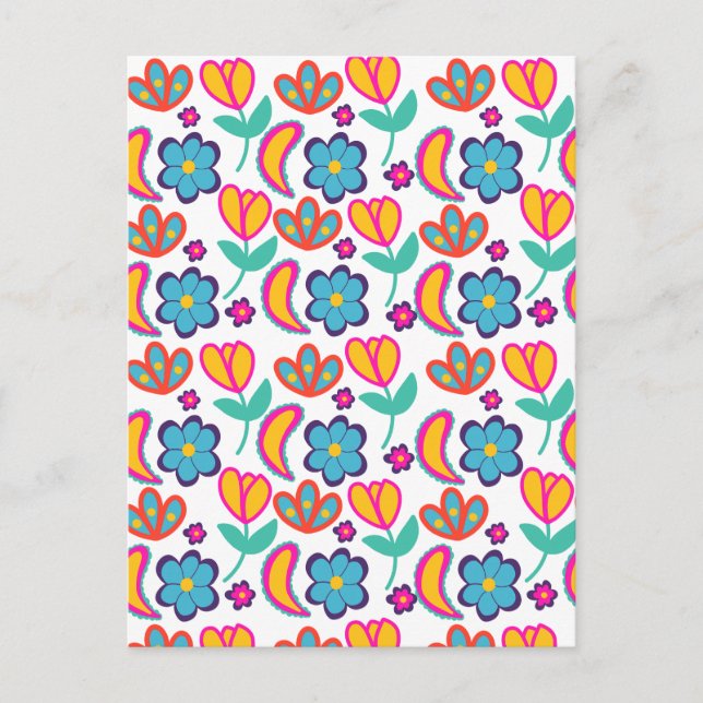 Postal Flores únicas y coloridas (Anverso)