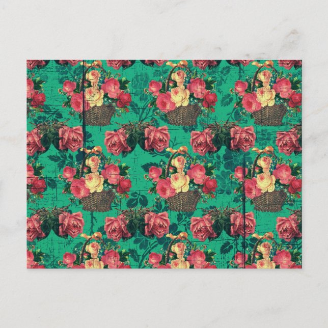 Postal Flores victorianas de época (Anverso)