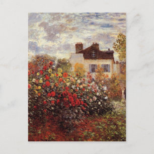 Postal flores vintage el-jardín-de-monet-en-argenteuil-so