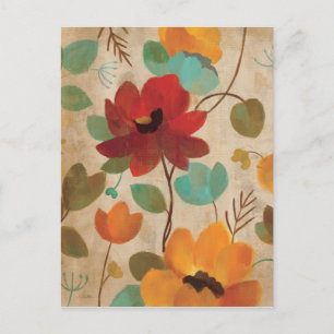 Postal Flores y brotes de colores