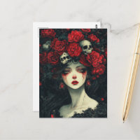 Flores y cráneos rojos de Persephone