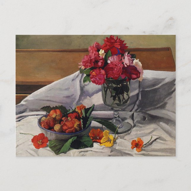 Postal Flores y Fresas por Felix Vallotton, (Anverso)