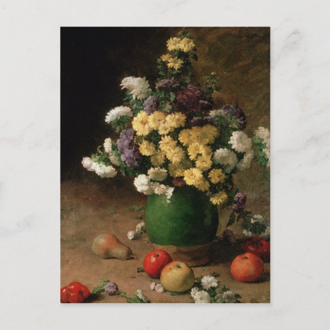 Postal Flores y fruta, 1880 (Anverso)