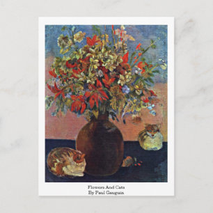 Postal Flores Y Gatos De Paul Gauguin