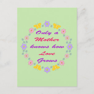 Postal Flores y mariposas del Día de la Madre