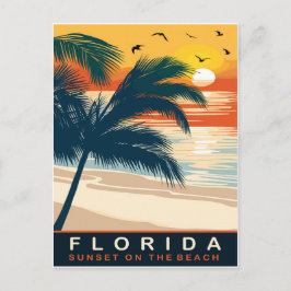 Postal Florida, Atardecer en la Playa, Viaje