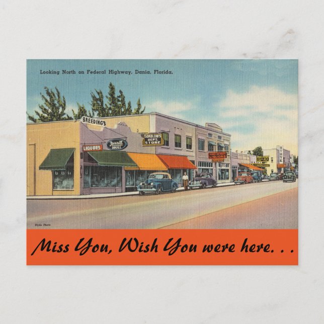 Postal Florida, Autopista Federal, Dania (Anverso)