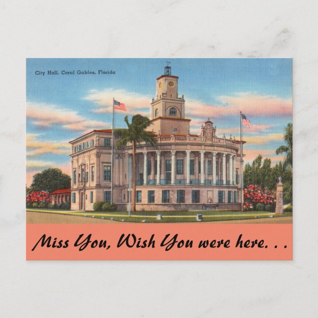 Postal Florida, Coral Gables, Court House (Anverso)